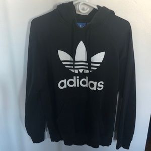 Black adidas trefoil fleece hoodie